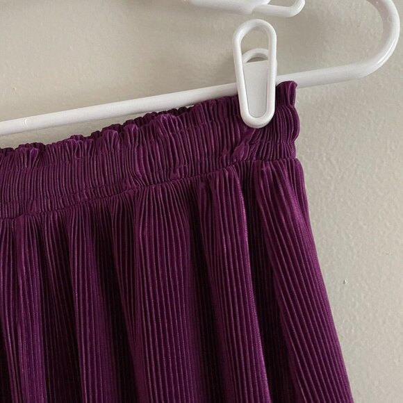 Zara Women S Purple Boho Crinkle Pleated High Rise Flowy Shorts - Picture 4 of 7